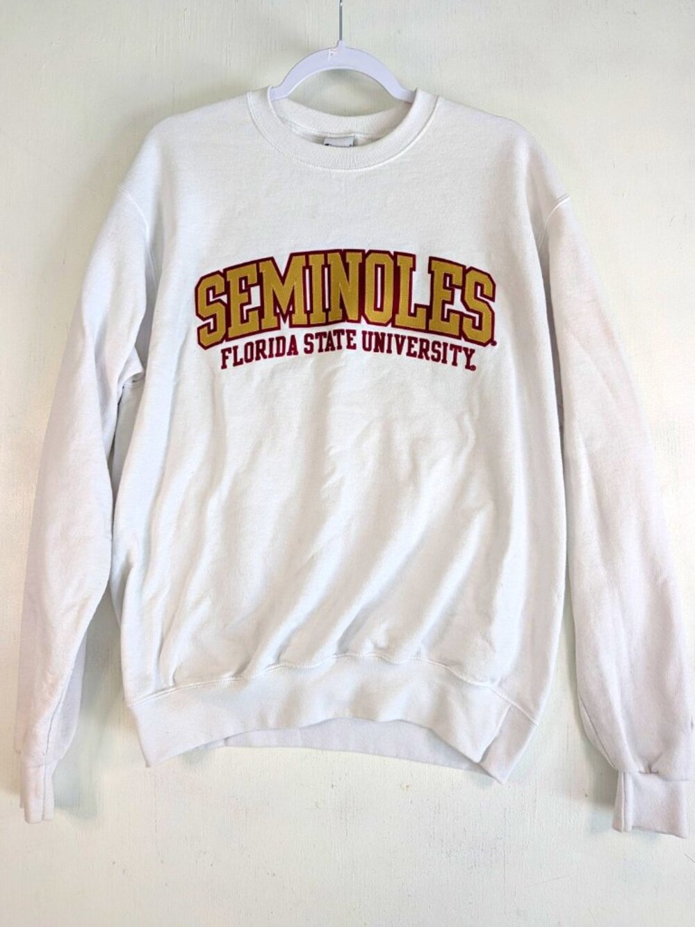 Champion Florida State Seminoles FSU Crewneck Sweatshirt White Mens M